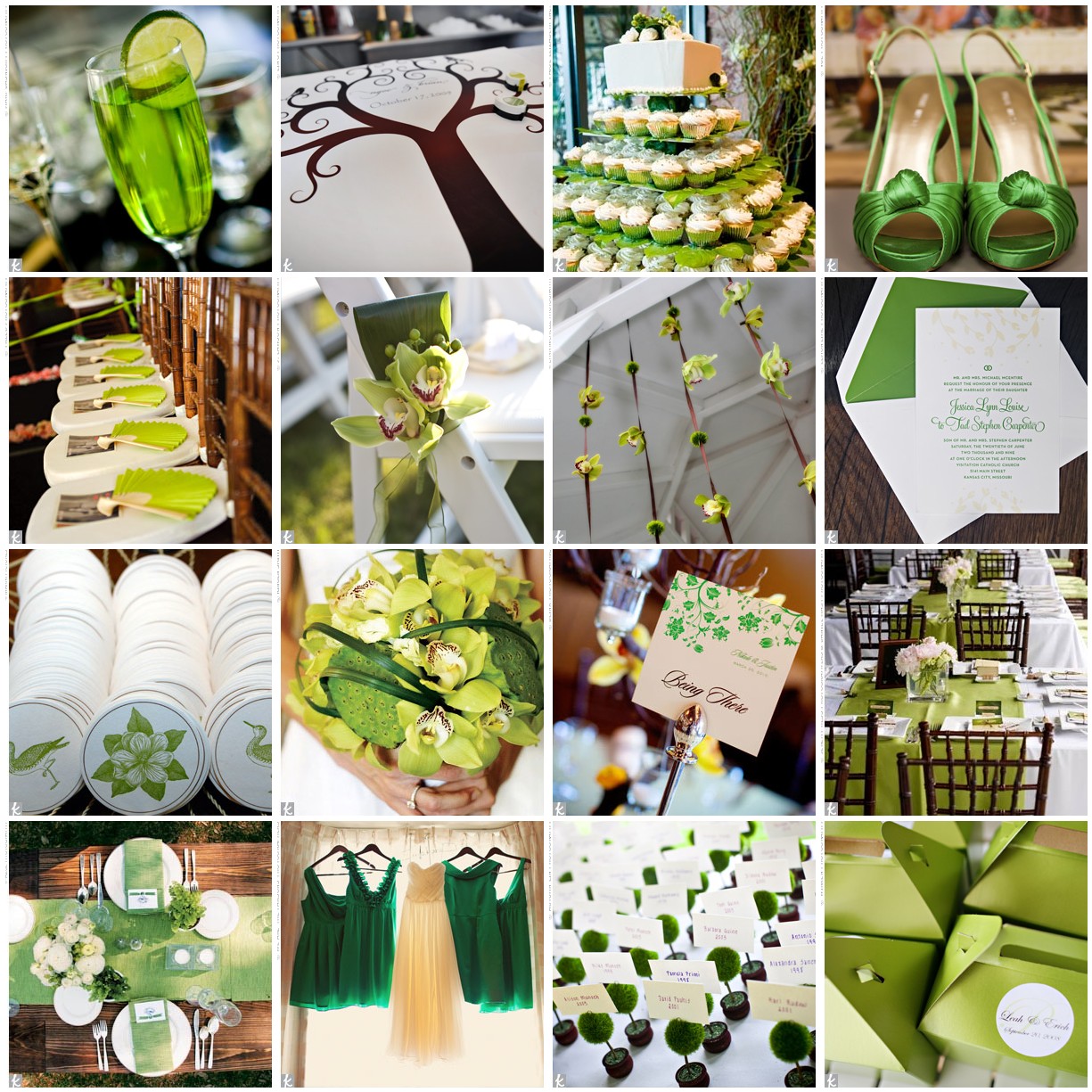 black and green wedding theme