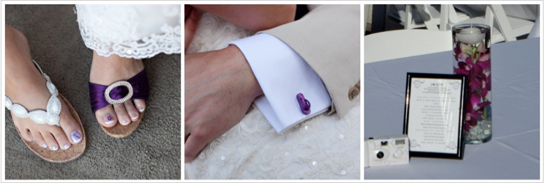Katie and Brandon Destin Beach Wedding purple orchid wedding garter